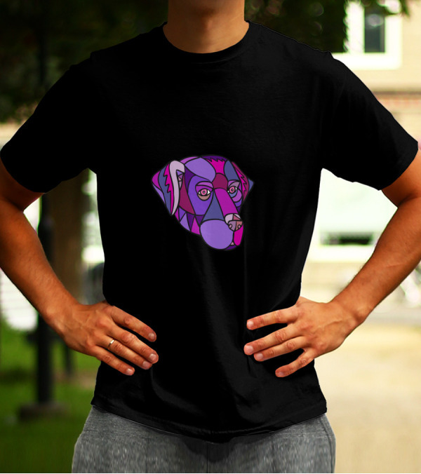 Labrador Retriever Dog Head Mosaic Colorful Geometric Abstract T-Shirt