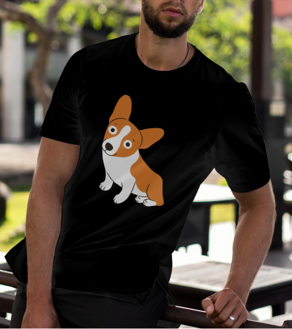 Cute Corgi Happy Dog Playful Expression Whimsical Pose T-Shirt