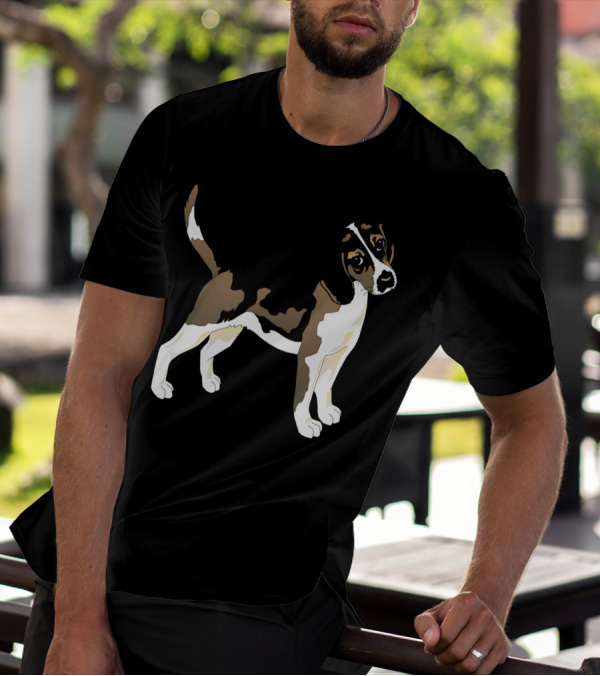 Black White Dog Beagle Pet Animal T-Shirt