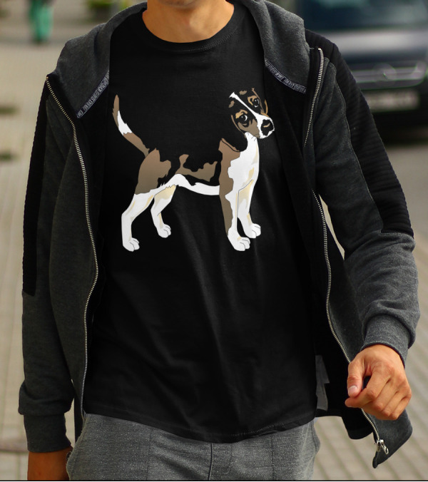 Black White Dog Beagle Pet Animal T-Shirt