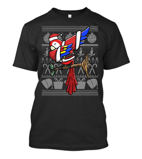 Santa Parrot Dab Dance Move Christmas T-Shirt