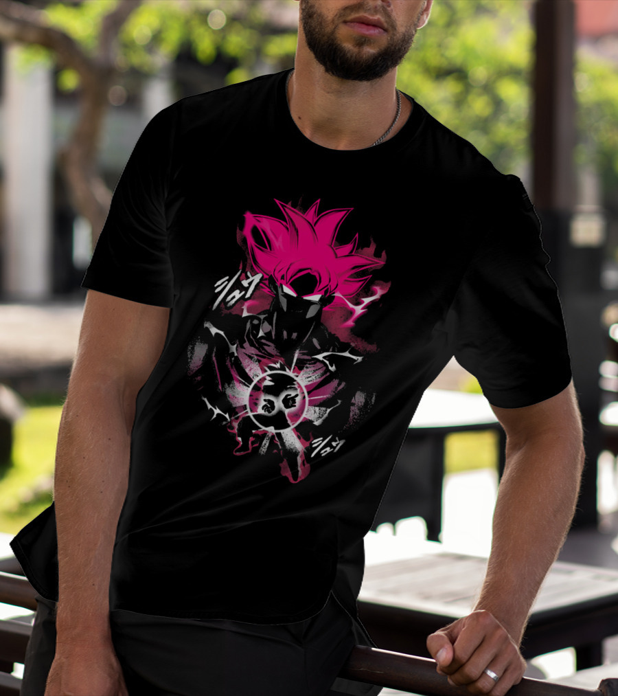 Attack Of The Saiyan Pink Hair Power Energy Aura T-Shirt