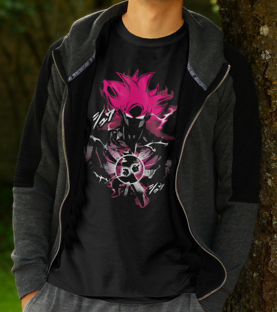 Attack Of The Saiyan Pink Hair Power Energy Aura T-Shirt