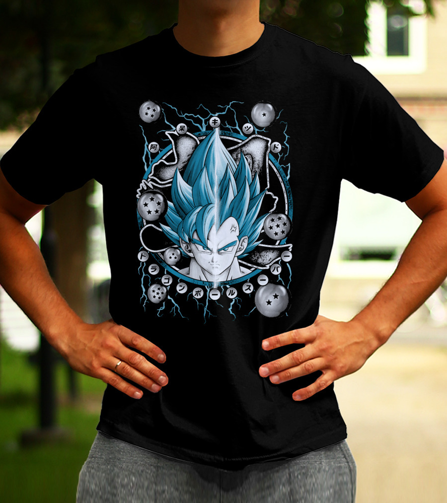 Goku X Vegeta Super Saiyan Blue Dragon Ball Z Kai Kenji T-Shirt