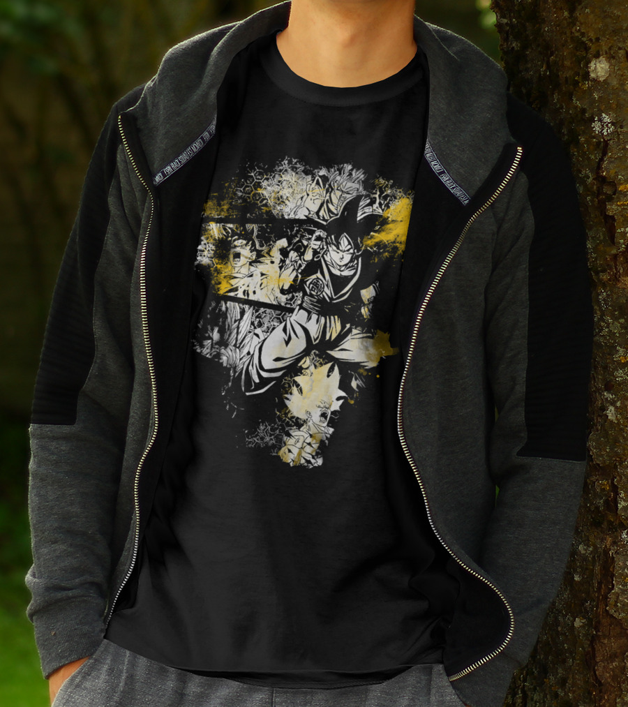 Grunge Instinct Goku Super Saiyan Yellow And Black Elements T-Shirt