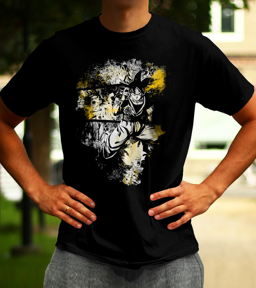 Grunge Instinct Goku Super Saiyan Yellow And Black Elements T-Shirt