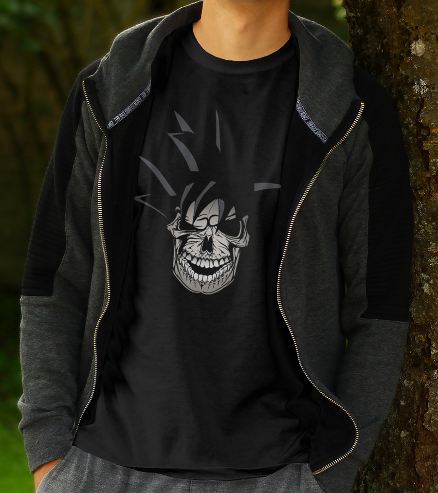 Krazy Saiyan Skull With Spiked Hair T-Shirt