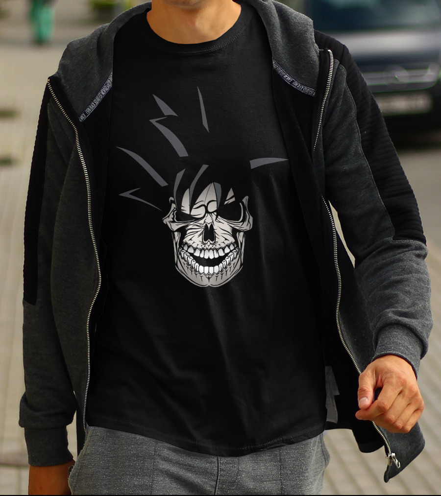 Krazy Saiyan Skull With Spiked Hair T-Shirt