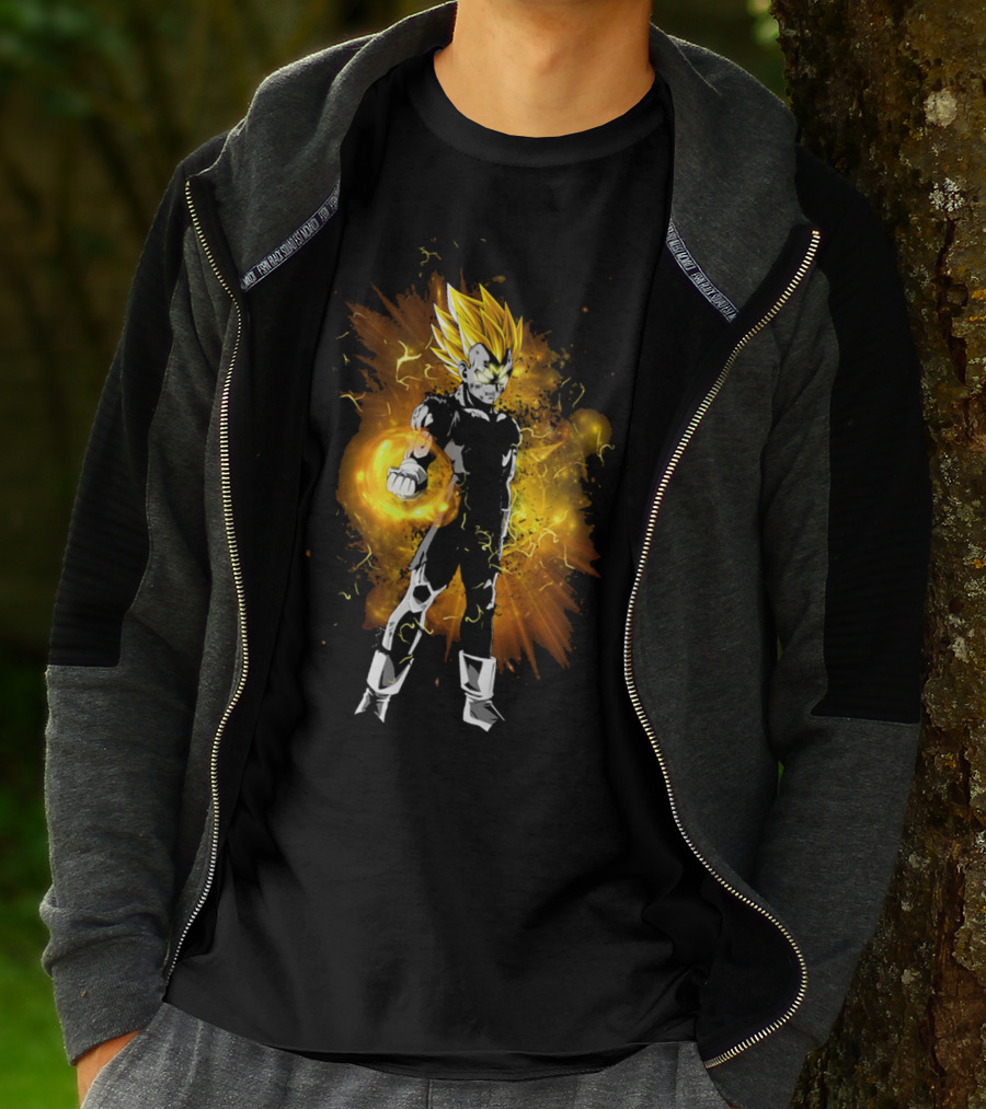 Majin Vegeta Ultimate Sacrifice Fiery Aura Power Stance T-Shirt