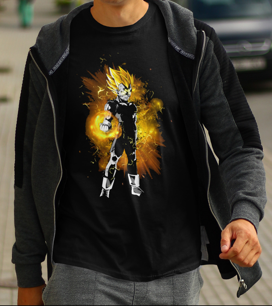 Majin Vegeta Ultimate Sacrifice Fiery Aura Power Stance T-Shirt