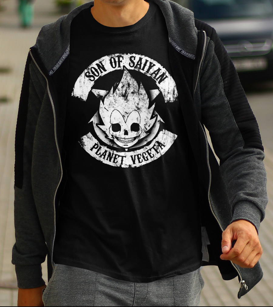 Son Of Saiyan Planet Vegeta Skull Emblem T-Shirt