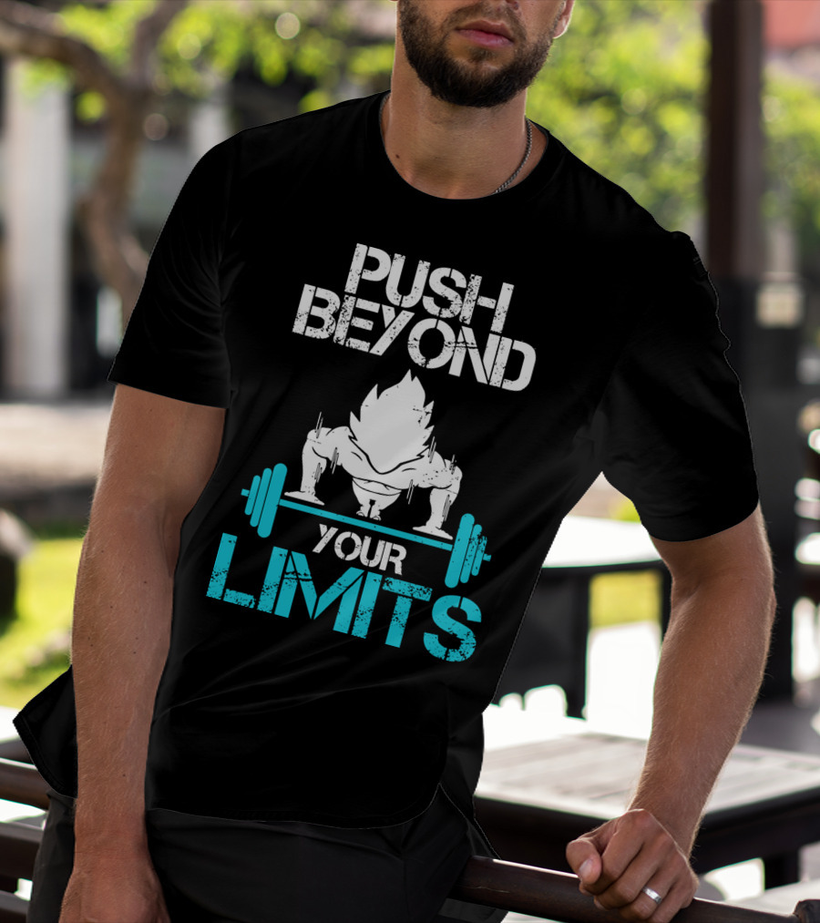 Push Beyond Your Limits Super Saiyan Goku Bench Press Power T-Shirt