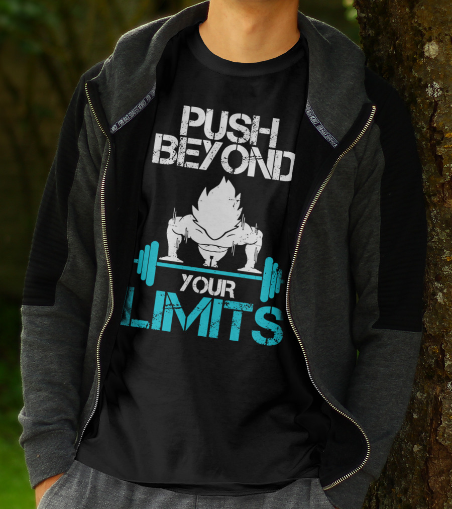 Push Beyond Your Limits Super Saiyan Goku Bench Press Power T-Shirt