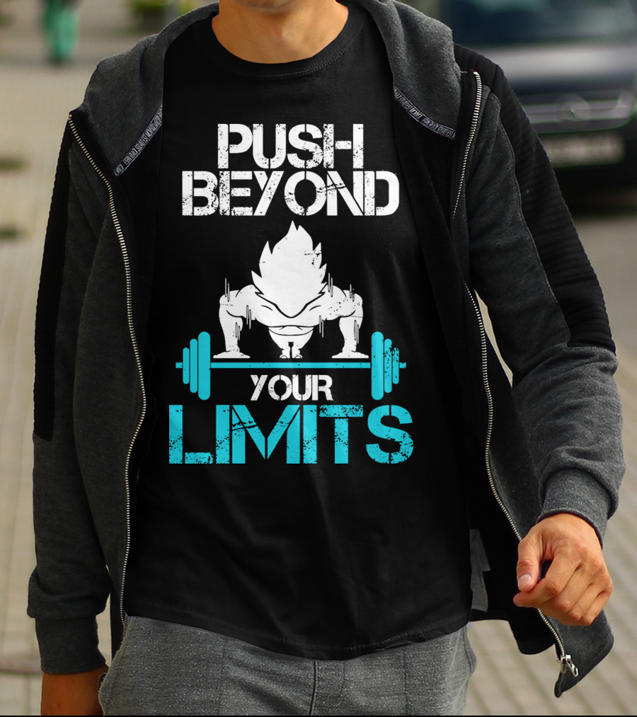 Push Beyond Your Limits Super Saiyan Goku Bench Press Power T-Shirt