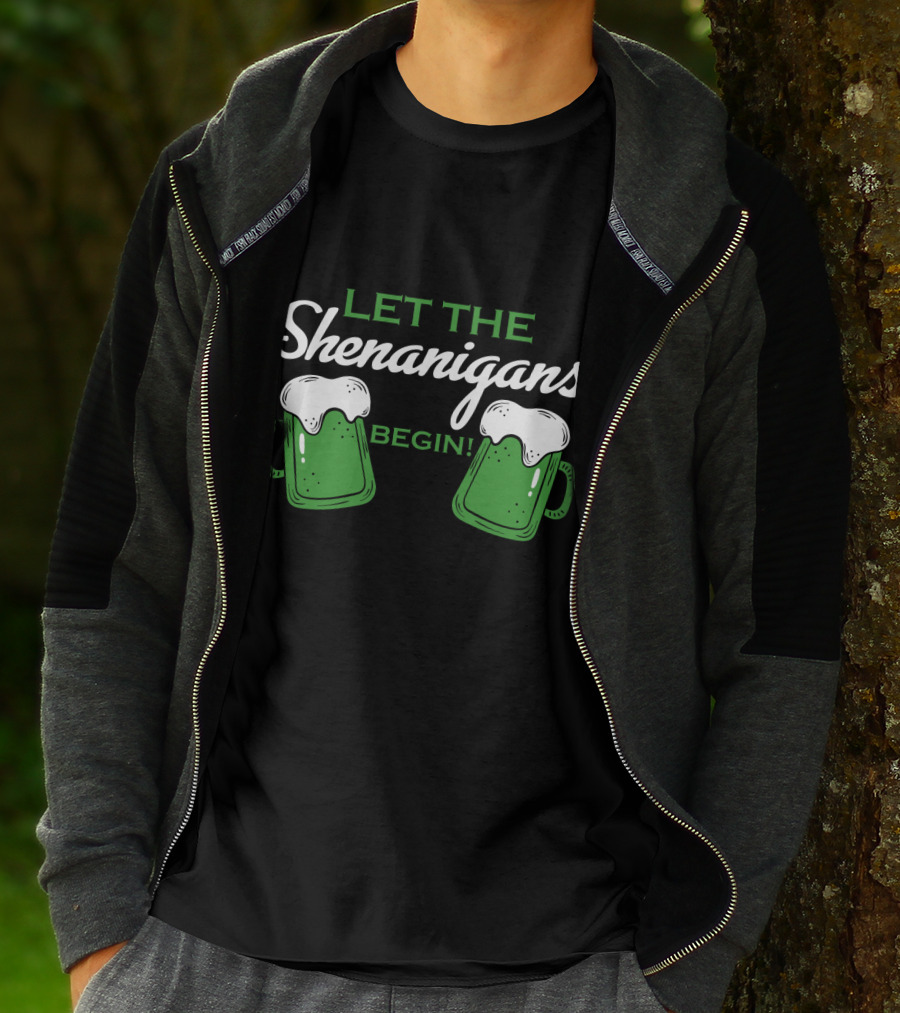 Let The Shenanigans Begin With Beer Mugs And Foamy Tops T-Shirt