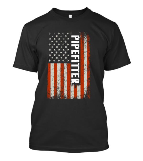 American Flag Pipefitter Patriotic T-Shirt