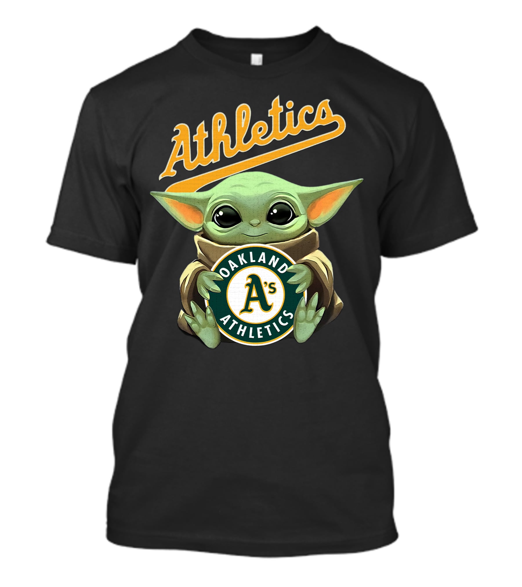 Oakland Athletics Baby Yoda Hugging A's Baseball T-Shirt