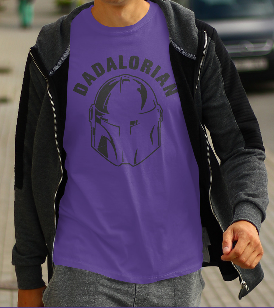 Dadalorian Funny Family Daddy Lover Father's Day Mandalorian Helmet T-Shirt