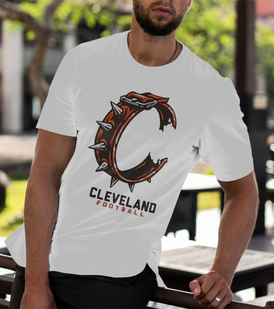 Cleveland Football Spiked Collar C T-Shirt