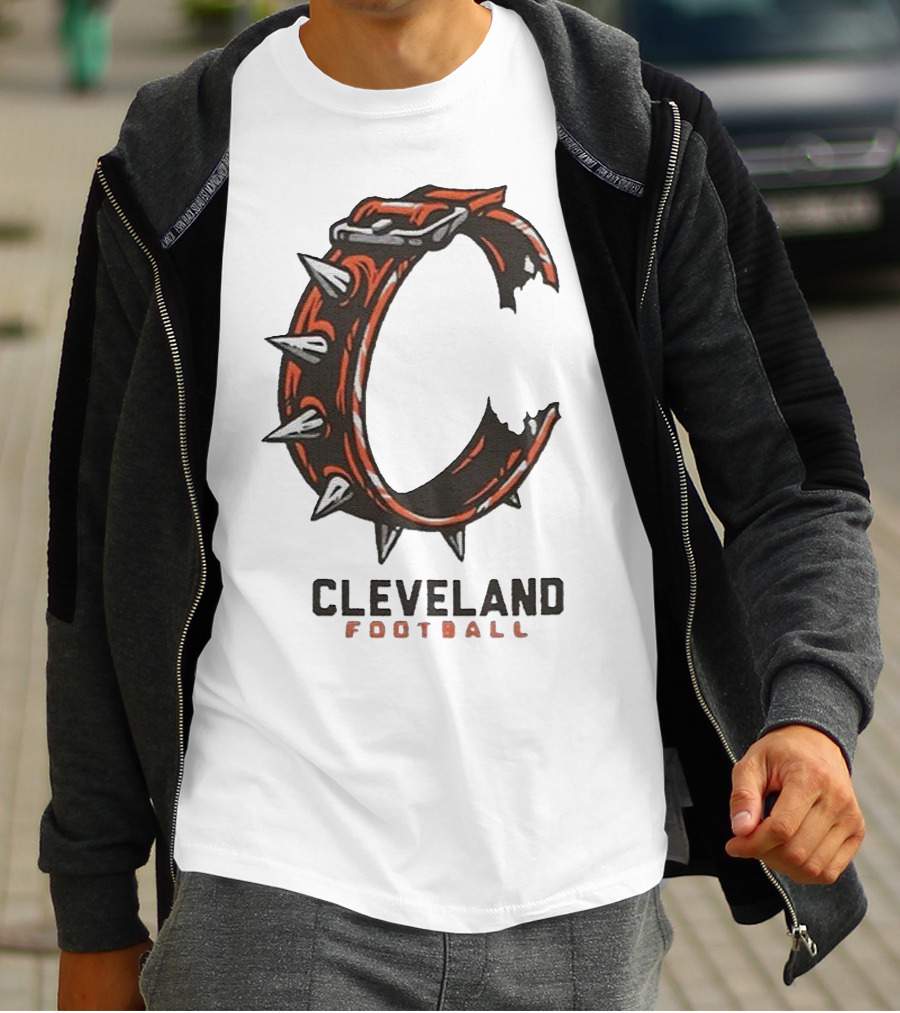 Cleveland Football Spiked Collar C T-Shirt