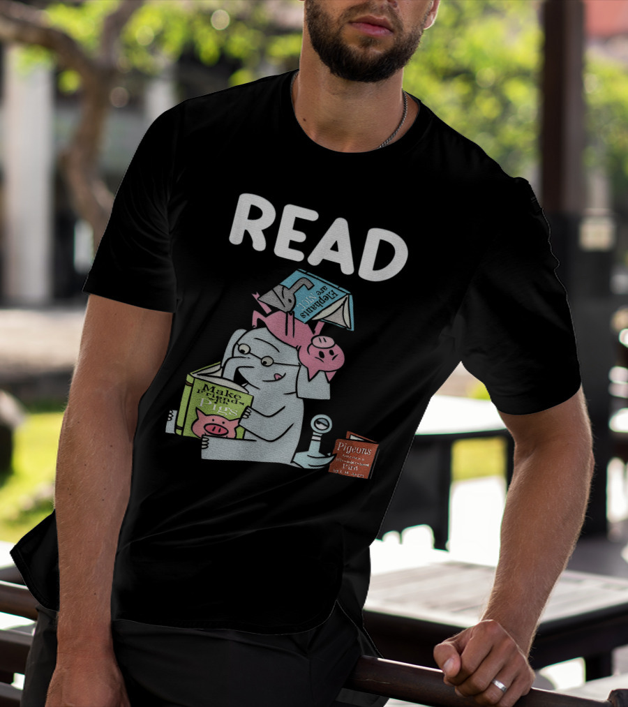 READ Make Friends Pigs Piggie Elephant Pigeons Trix Willems T-Shirt