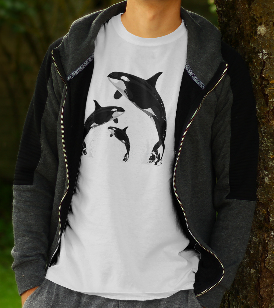 Killer Whale Jumping Orca Splash Trio T-Shirt