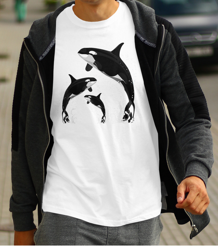 Killer Whale Jumping Orca Splash Trio T-Shirt