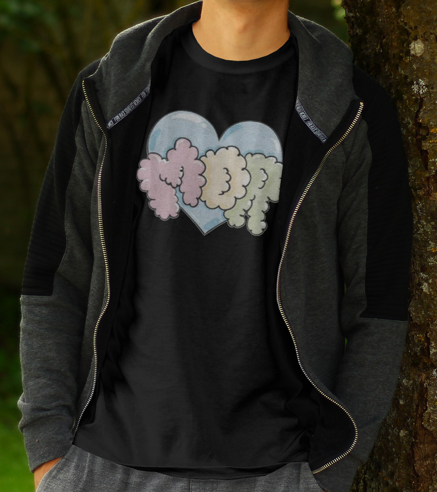 Feid Heart MOR Pastel Cloud Letters T-Shirt