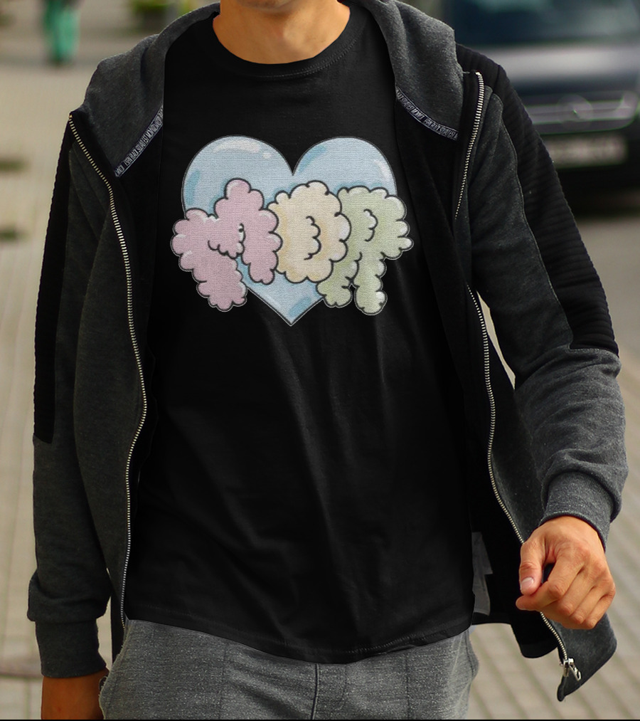 Feid Heart MOR Pastel Cloud Letters T-Shirt