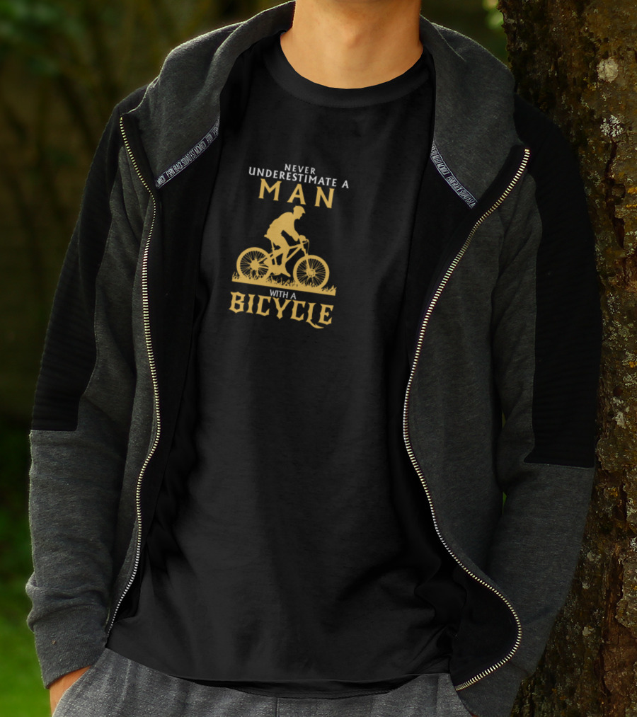 Man With Bicycle Never Underestimate 2192 T-Shirt