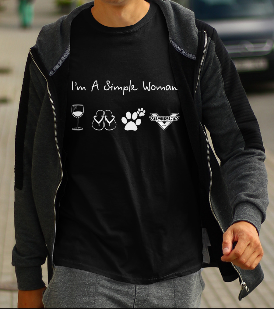 I'm A Simple Woman Wine Flip-Flops Paw Victory T-Shirt