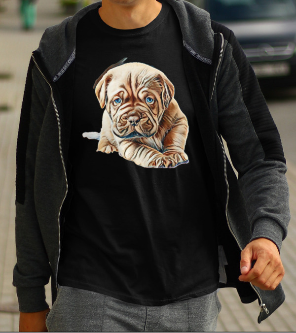 Puppy Mastiff On Bed Bordeaux Dogue De Bordeaux T-Shirt