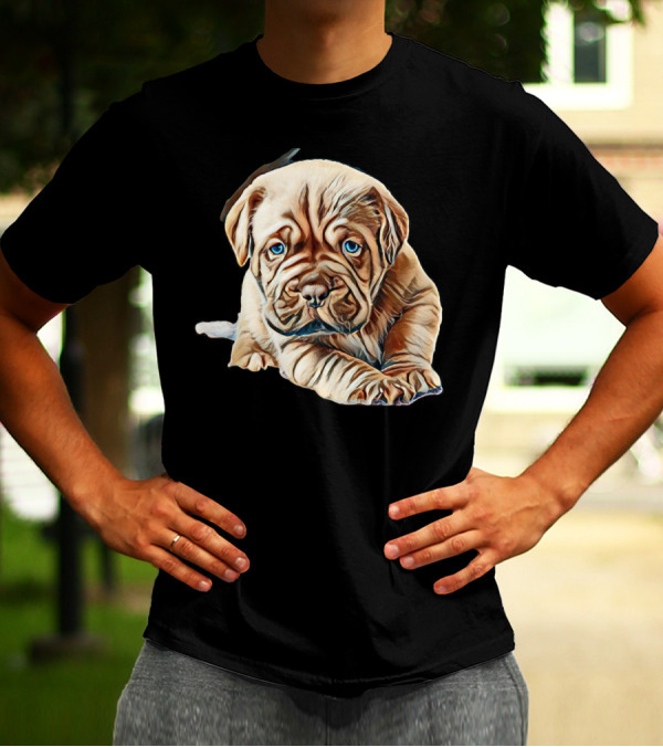 Puppy Mastiff On Bed Bordeaux Dogue De Bordeaux T-Shirt