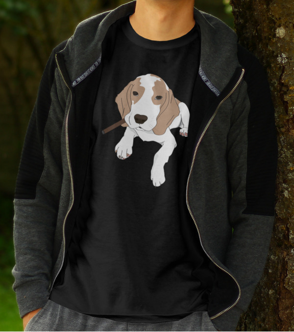 Beagle With Attitude And Cigar - My Beagle Is Cooler Than You T-Shirt