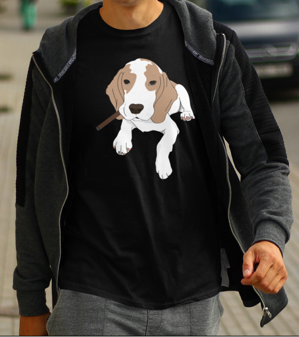 Beagle With Attitude And Cigar - My Beagle Is Cooler Than You T-Shirt