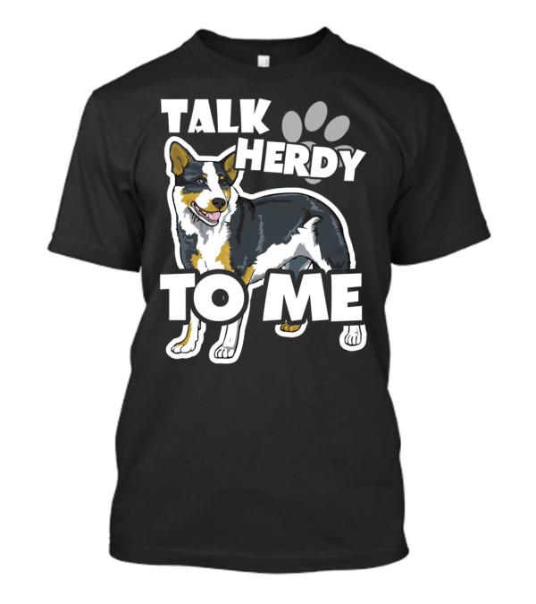 Talk Herdy To Me Australian Shepherd Dog Paw Prints T-Shirt