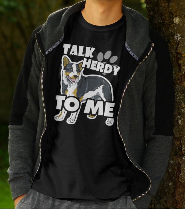 Talk Herdy To Me Australian Shepherd Dog Paw Prints T-Shirt