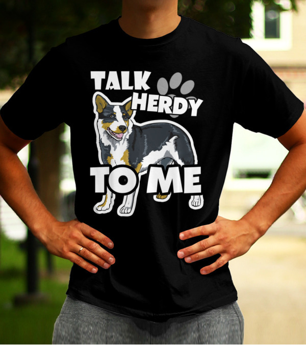 Talk Herdy To Me Australian Shepherd Dog Paw Prints T-Shirt