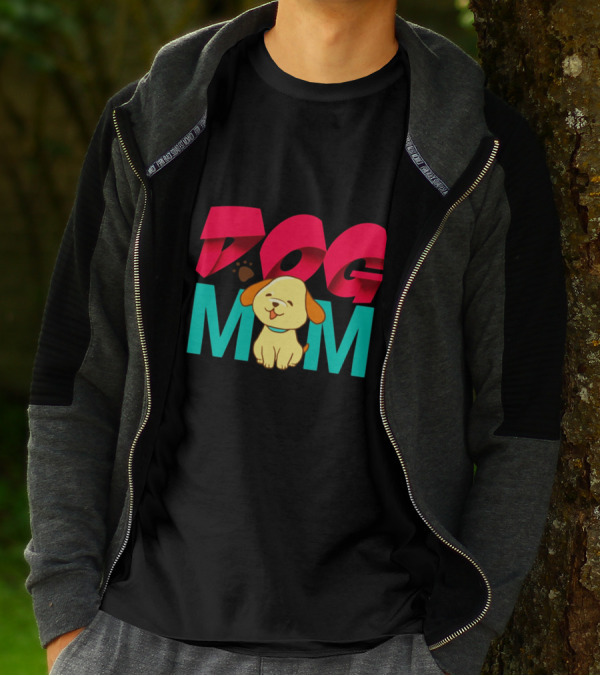 Dog Mom With Cute Cartoon Puppy T-Shirt
