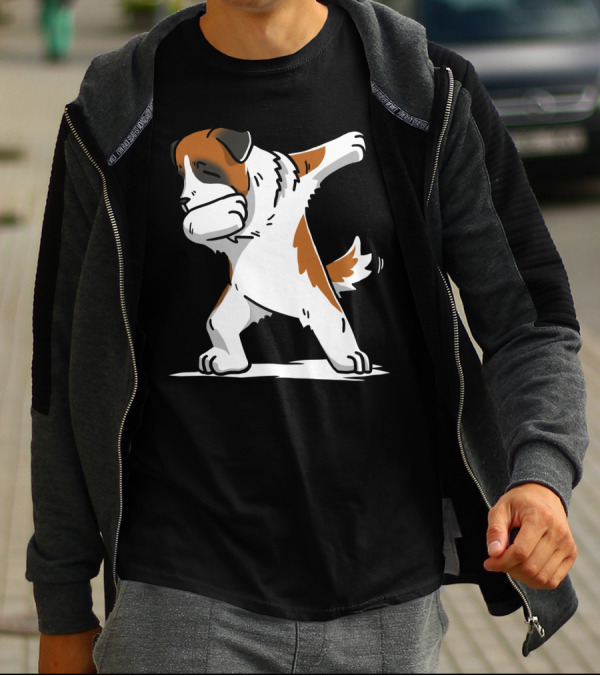 Saint Bernard Dab Dance Dog In Dabbing Pose Fun T-Shirt