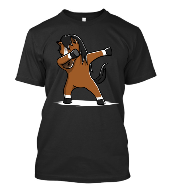 Horse Dab Dance Cartoon Move Playful Gesture Iconic T-Shirt