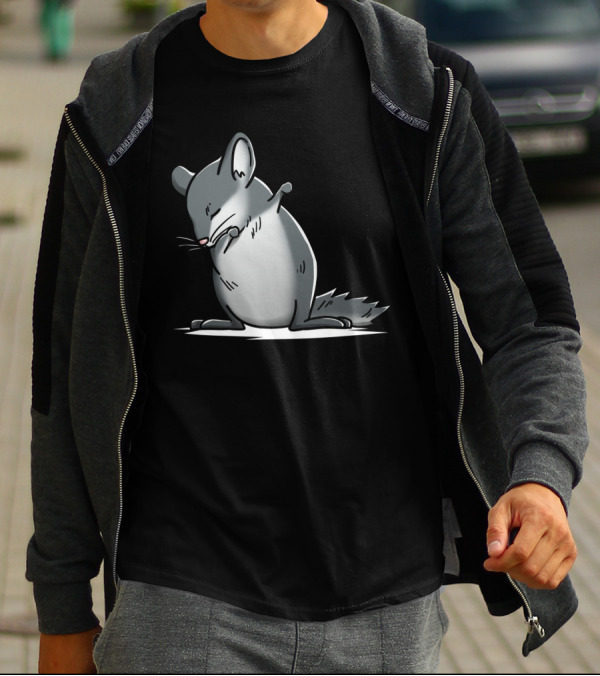 Dabbing Chinchilla Dab Dance Move Fun Graphic Animal Pose T-Shirt