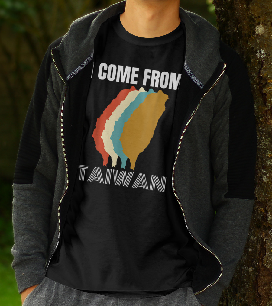 I Come From Taiwan Colorful Silhouette Map T-Shirt