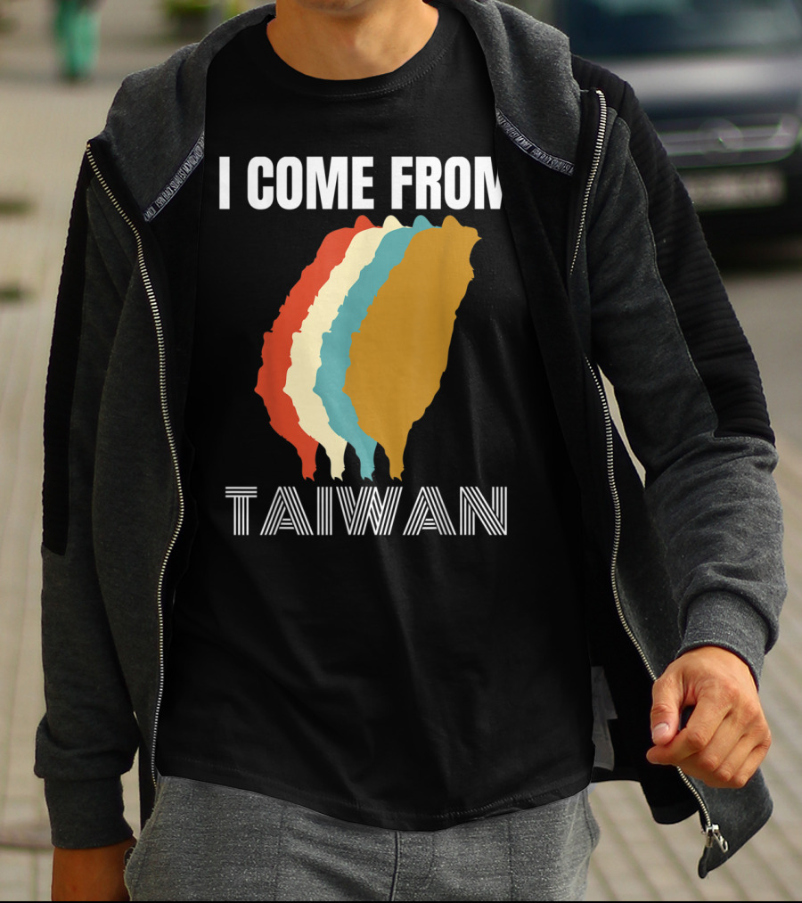 I Come From Taiwan Colorful Silhouette Map T-Shirt