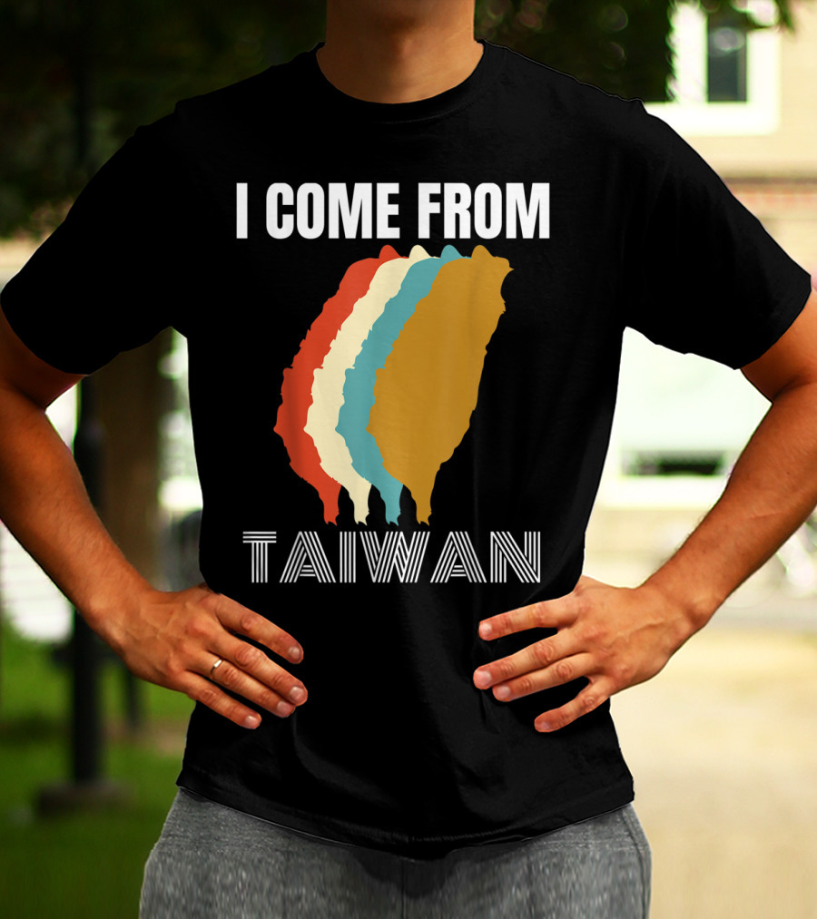 I Come From Taiwan Colorful Silhouette Map T-Shirt