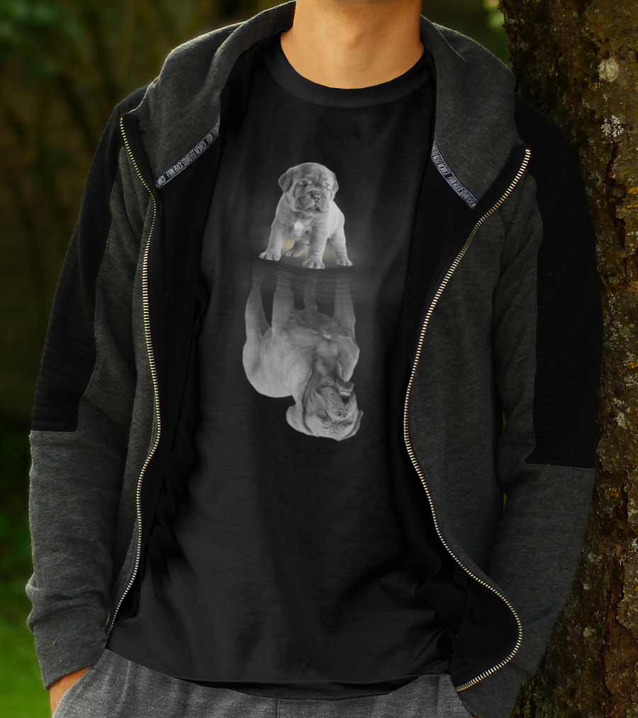 Dogue De Bordeaux Puppy Reflection Art Dogue De Bordeaux Mother Dogue De Bordeaux Dog T-Shirt