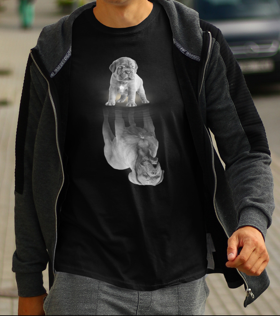 Dogue De Bordeaux Puppy Reflection Art Dogue De Bordeaux Mother Dogue De Bordeaux Dog T-Shirt
