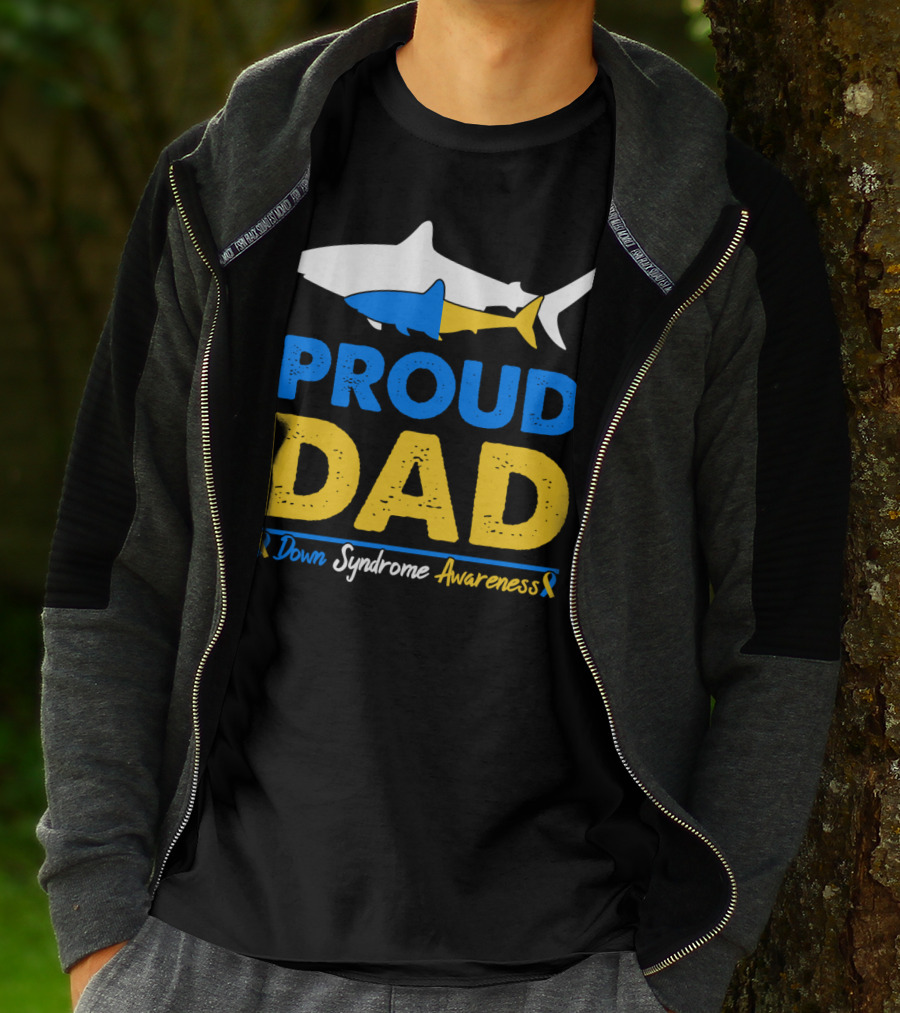 Proud Dad Down Syndrome Awareness Shark T-Shirt