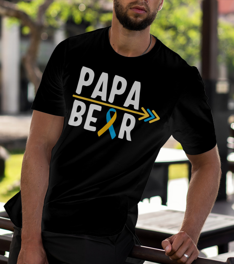 Papa Bear Down Syndrome Warrior Awareness Trisomy T-Shirt