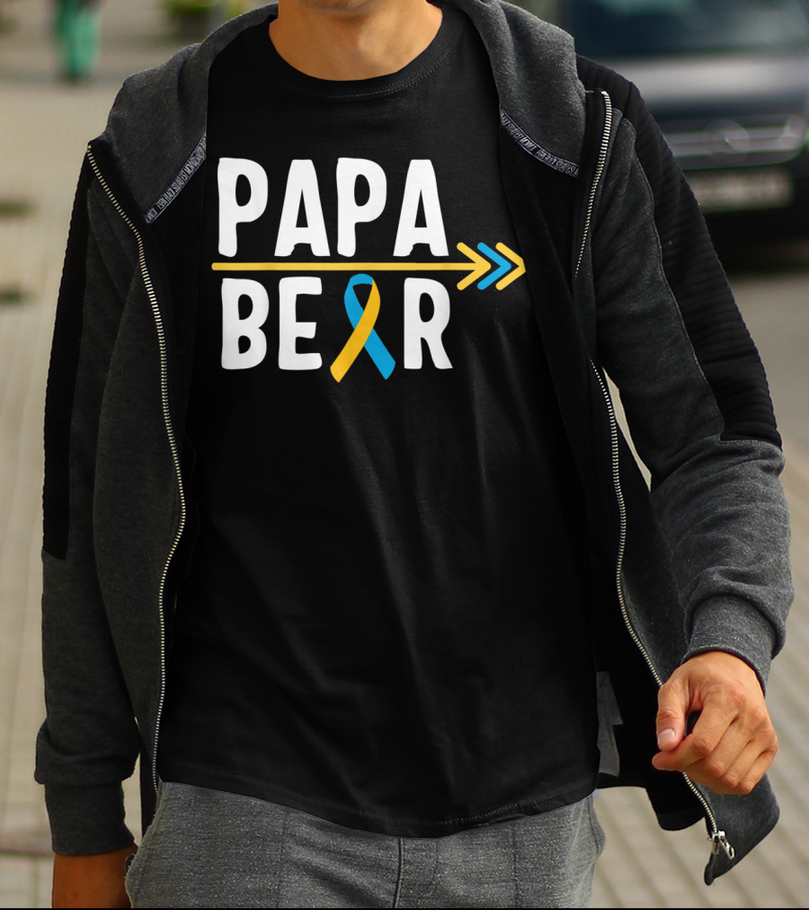 Papa Bear Down Syndrome Warrior Awareness Trisomy T-Shirt